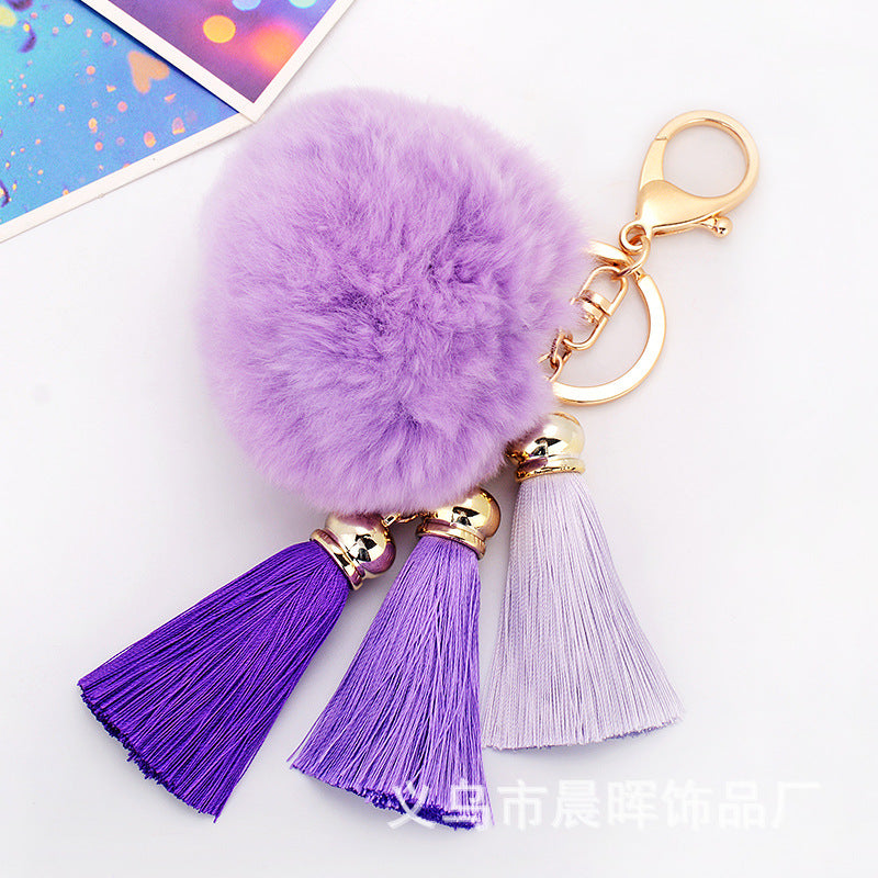 Wholesale Creative New Plush Ball Tassel Pendant Wholesale Plush Keychains